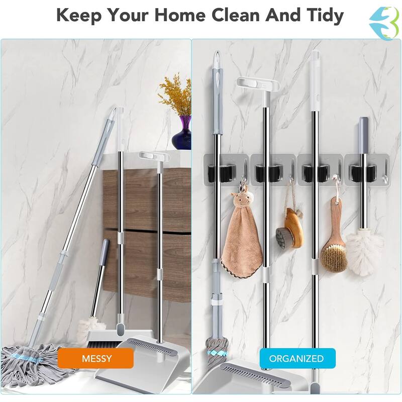 Mop Broom Organizer Wall Mounted