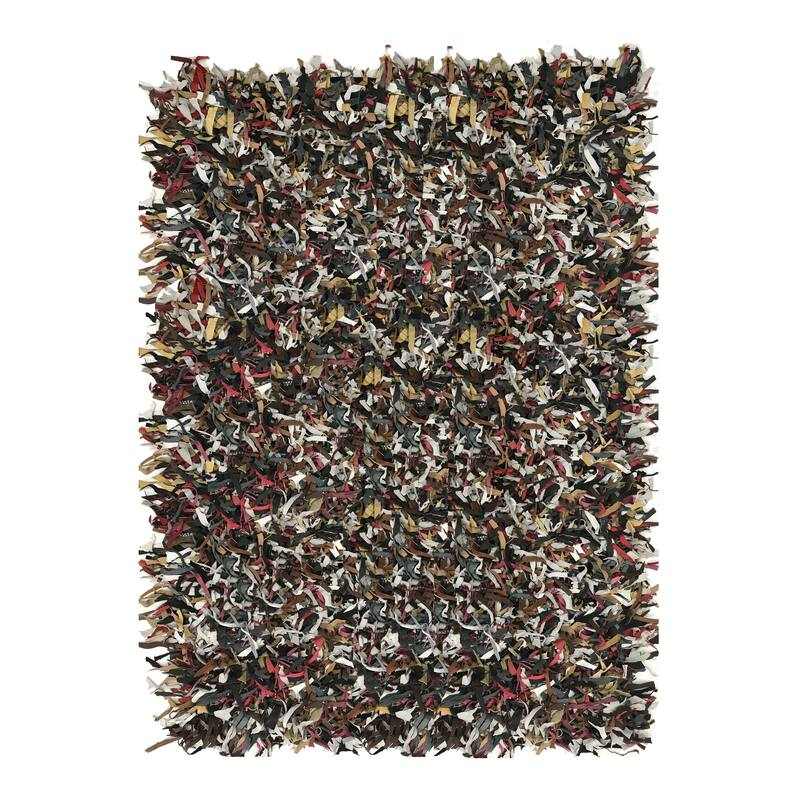 Leather Shaggy Living Room Rug Washable Area Rugs Non Slip Accent Rugs Soft Foldable Indoor Carpet Easy To Clean 3'5" x 5'5"