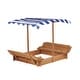 preview thumbnail 5 of 18, Kids Sandbox with Adjustable Cover, 46'' Wooden Sand Box with 2 Foldable Bench Seats, Outdoor Sandpit for Backyard Play