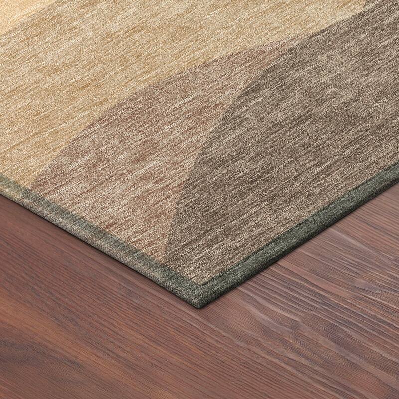 Machine Washable Indoor/ Outdoor Modern Horizon Chantille Rug