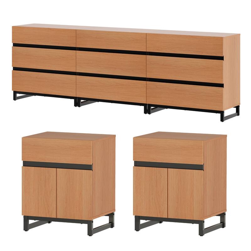 WAMPAT Dresser and Nightstand Set of 3