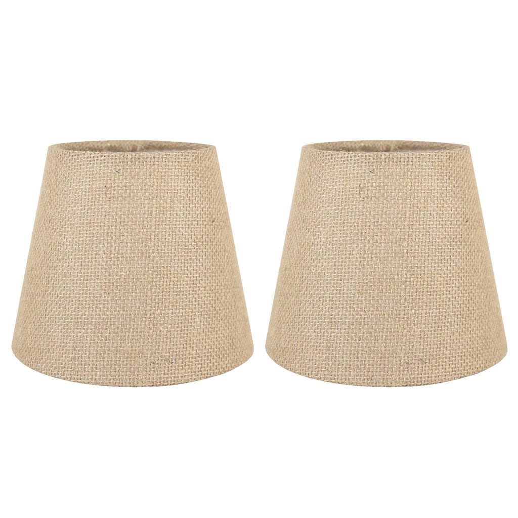 Meriville Burlap Clip On Chandelier Lamp Shades, 4-inch by 6-inch by 5-inch
