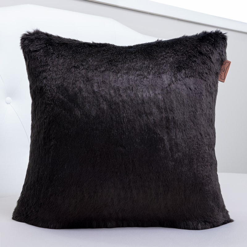 18x18 2-tone Fabulous Fake Fur Throw Pillow - Black Panther, 1 PCS