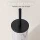 preview thumbnail 5 of 8, Carrara Noir 2 Piece Bathroom Set, Trash Can 3 Liter and Slim Toilet Brush Holder, Black and White Marble, Matte Accents