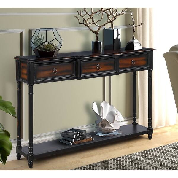 Shop Farmhouse Entryway Tables Console Table With 3 Drawers On