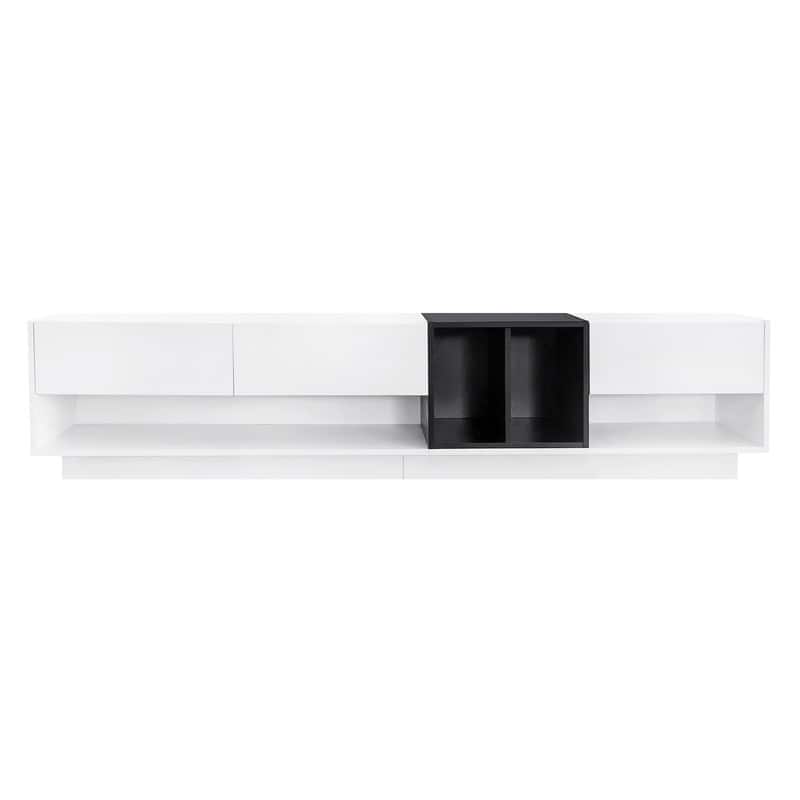 Modern/Sleek Wood TV Stand for TVs Up to 80'', Entertainment Center with Multiple Storage Solutions