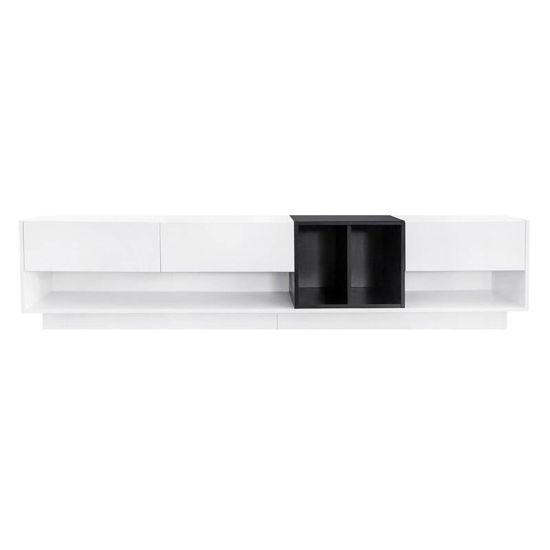 Modern Two-Tone TV Stand for TVs Up to 80" - Versatile Storage Media Console