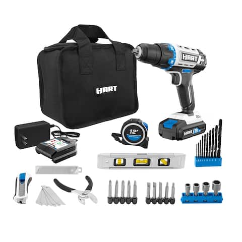 HART 20-Volt Cordless 36-Piece Project Kit,3/8inch Drill/Driver 10inch - 10.23 x 8.11 x 5.51 Inches