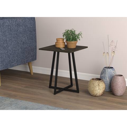Accent Table 15.5L Square Dark Grey Black Metal - 15'5 x 15'5' x 20'