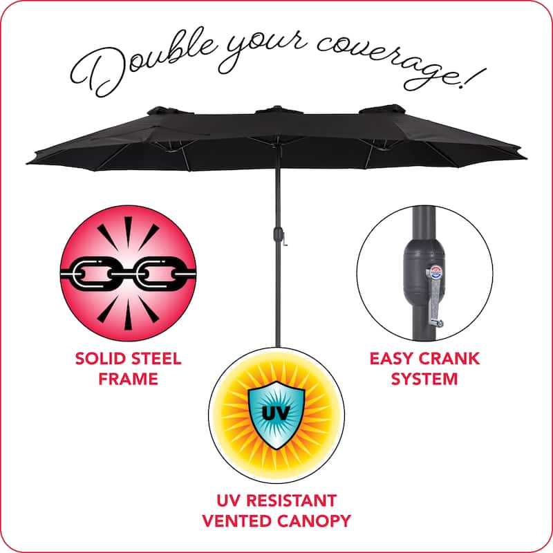 CorLiving 15ft Double Patio Umbrella