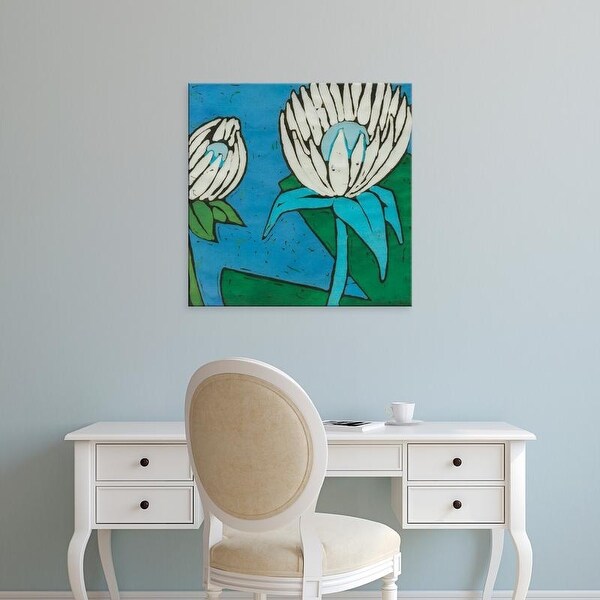 Easy Art Prints Andrea Davis's 'Turquoise Batik Botanical IV' Premium Canvas Art