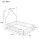 preview thumbnail 24 of 25, Full Size Pine Wood House-Shaped Headboard Floor Bed with Fence for Kids, Boys and Girls