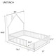 preview thumbnail 14 of 54, Pine Wood House-Shaped Headboard Floor Bed Frame with Fence & Guardrails for Kids Girls Boys