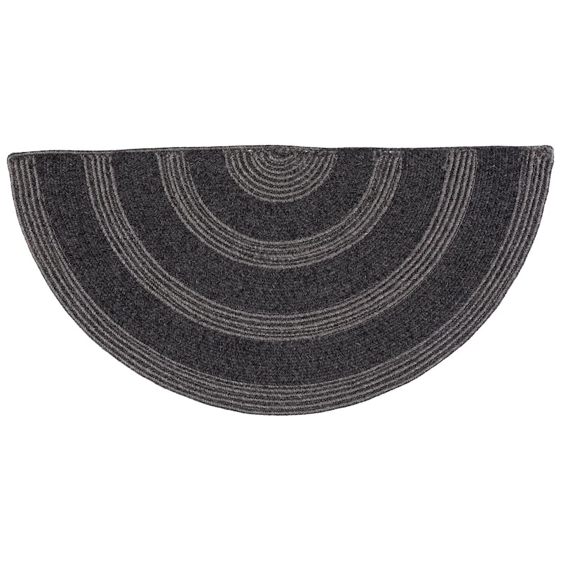 SAFAVIEH Handmade Braided Fatimah Washable Indoor/Outdoor Rug - Weather Resistant & Easy Cleaning - 2' x 4' - Charcoal