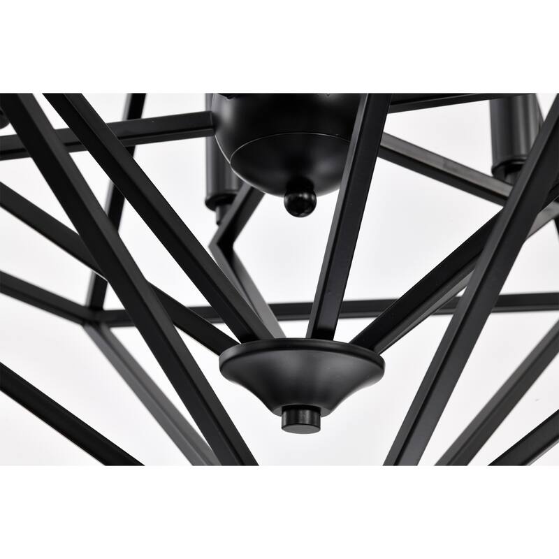 Desera 6-Light Matte Black Geometric Chandelier