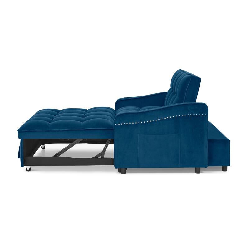 Modern Loveseat Sofa Bed With Pull-out Bed,TypeC and USB Charging
