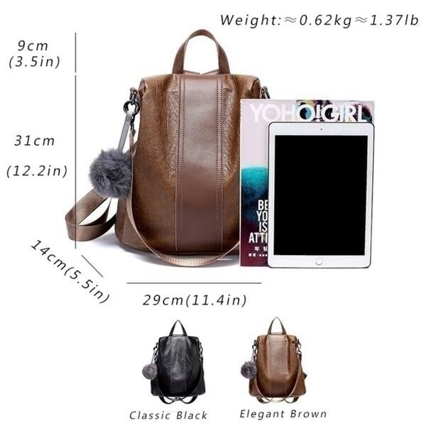 Shop Fashion Women Genuine Leather Backpack Women Backpacks Leather Fashion Backpack Luxury Brown Ball Sac A Dos Femme Anti Thief Bag Overstock 23175157