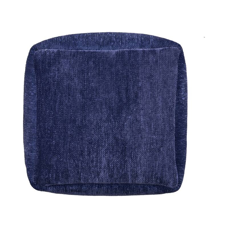 Sevita Transitional Solid Chenille Indoor Pouf