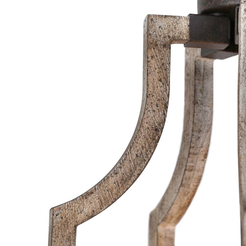 Modern Farmhouse 3-Light Wood Chandelier Lantern Island Lights for Dining Room - 12.5" W X 27" H