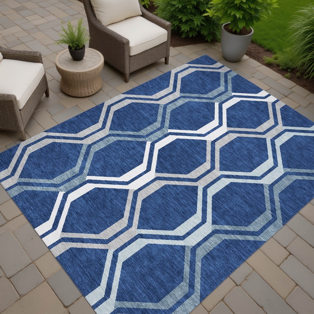 Machine Washable Indoor/ Outdoor Contemporary Dimensions Chantille Rug