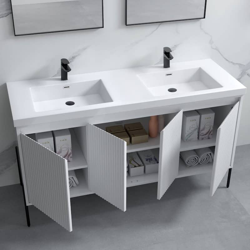 Ripple 60" Bathroom Vanity Kit (Assembly Required)