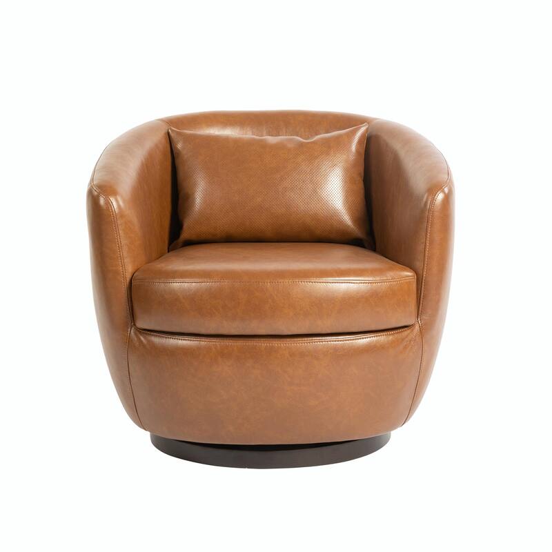 Modern Swivel Barrel Armchair with Storage