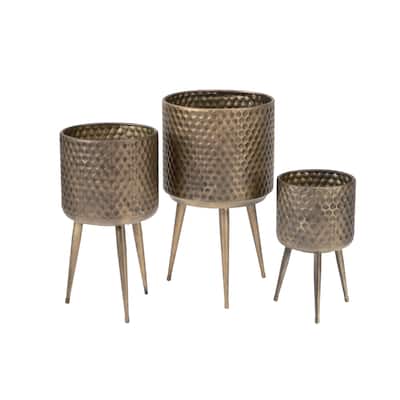 Textured Metal Bins/Plant Buckets