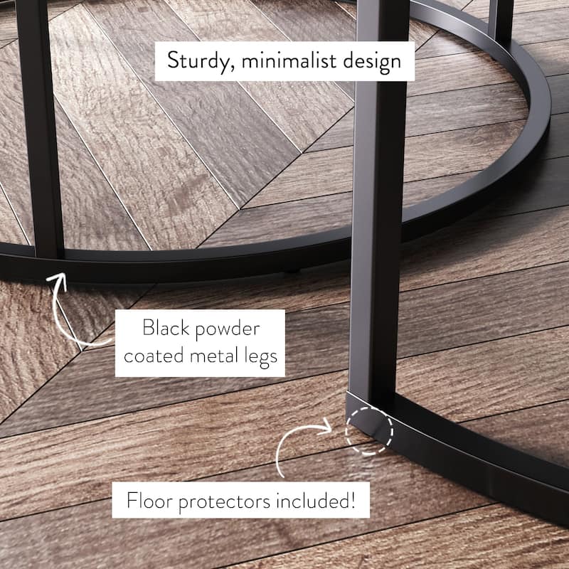 Nathan James Stella Round Nesting Coffee Table Set of 2