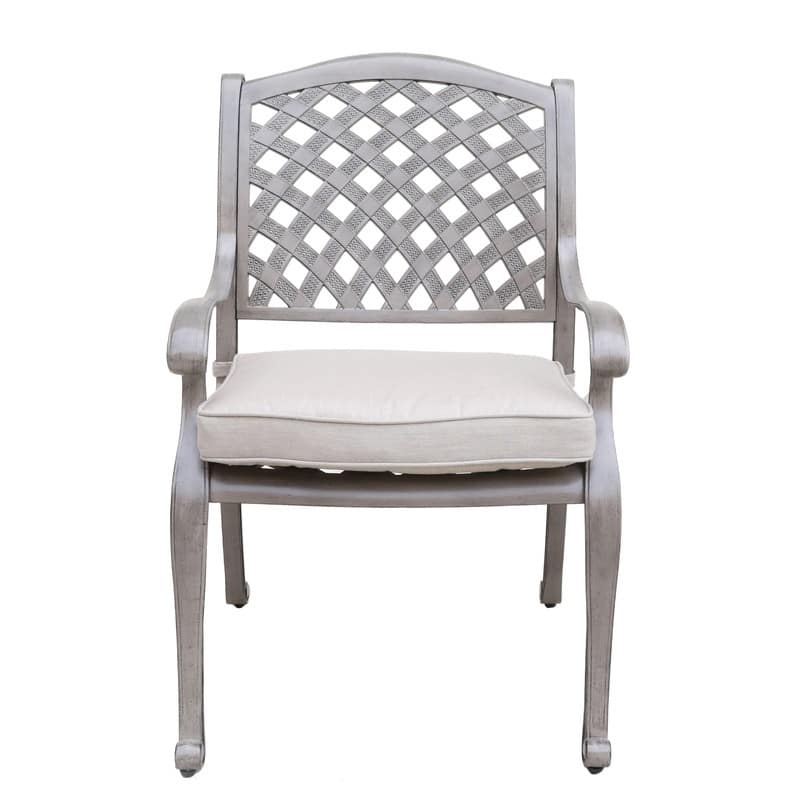 Ventura Cast Aluminum Dining Arm Chair with Cushion
