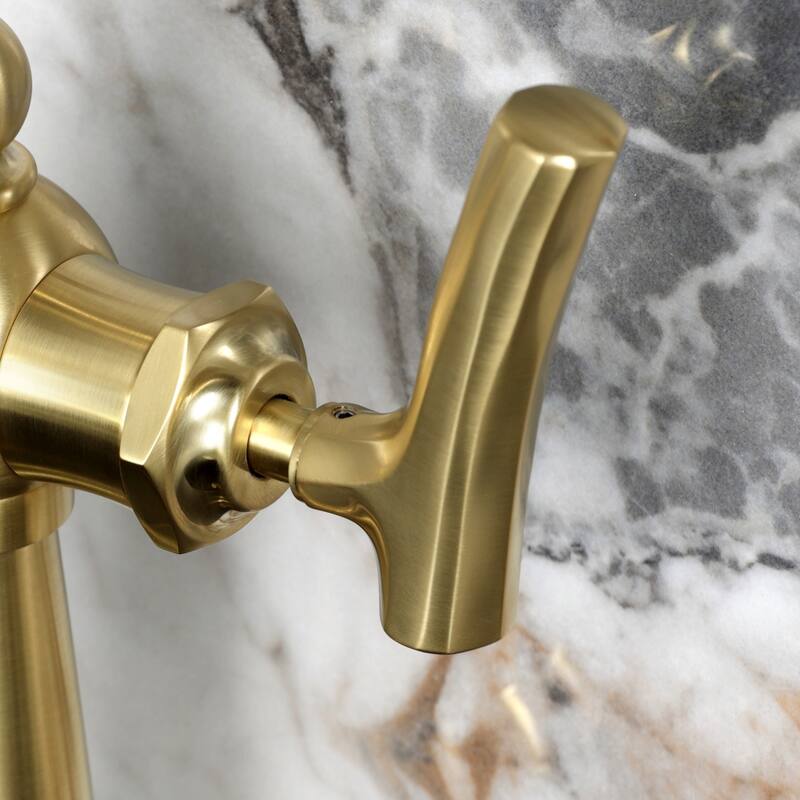 Kingston Brass Hallerbos Single-Handle 1-Hole Deck Mount Bathroom Faucet with Drain