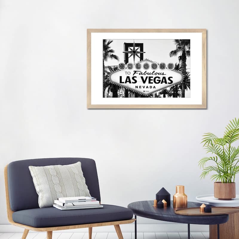 iCanvas "Black Nevada Series - Welcome To Fabulous Las Vegas Nevada" by Philippe Hugonnard PFA