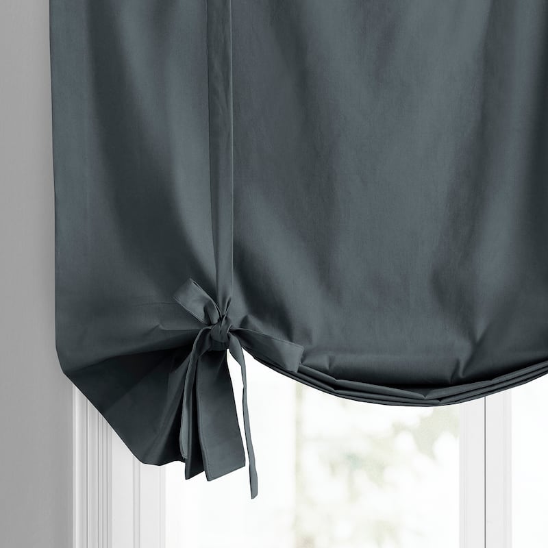 Exclusive Fabrics Solid Cotton Tie-Up Window Shade (1 Panel)