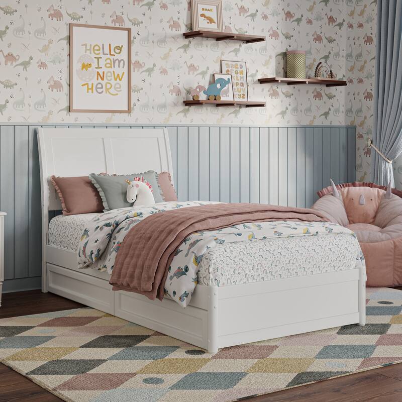 Andorra Platform Bed with Panel Footboard and Storage Drawers