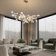 preview thumbnail 58 of 72, KAYLA 31.5" 6-Light Luxury Gold Chandelier, Modern Ceramic Leaf Branch