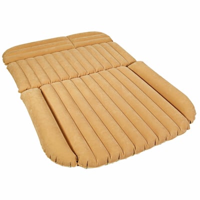 Camel Inflatable Car Mattress with Rapid Inflation and Waterproof Flocked Surface Camping and Travel