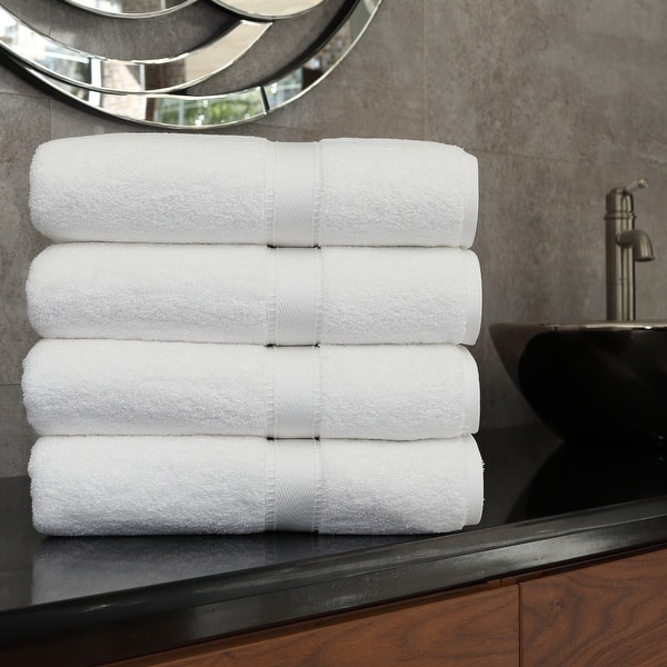 Authentic Hotel and Spa Turkish Cotton Bath Towels (Set of 4) - White