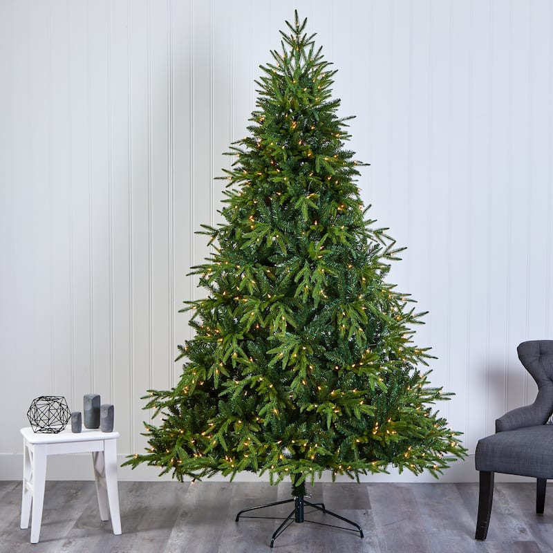 7ft. Fir Look Artificial Christmas Tree with 500 Clear LED Lights & 2552 Tips - Majestic Seasonal Holiday X-Mas Display