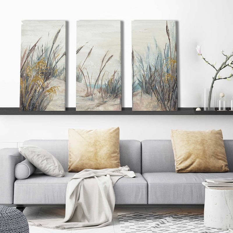 "Tall Beach Grass" 3 Piece Set on Canvas