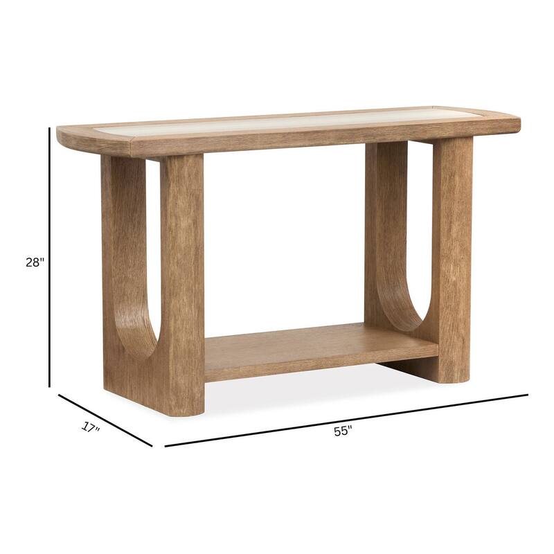 Magnussen Home Bradford Riverbed Beige Rectangular Sofa Table - 50''W x 17''D x 28''H