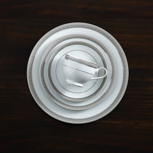 Mikasa Platinum Crown Porcelain Glam 40-Piece Dinnerware Set - On