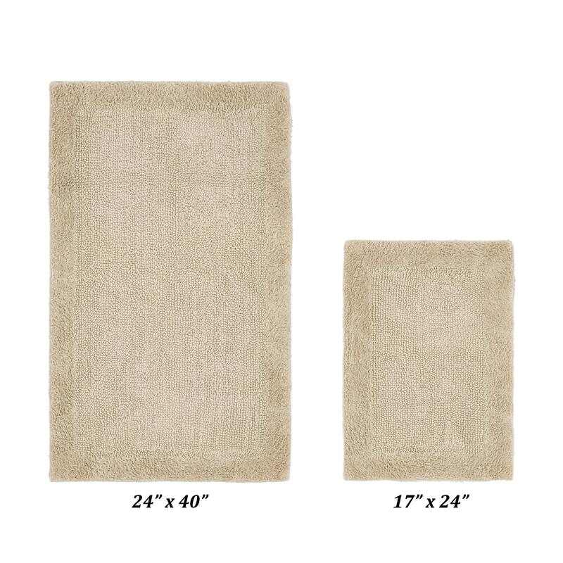 Better Trends Bath Rugs Set 100% Cotton Tufted Soft Water Absorbent Bathroom Rug for Shower, Sink Bath Mats Edge Collection