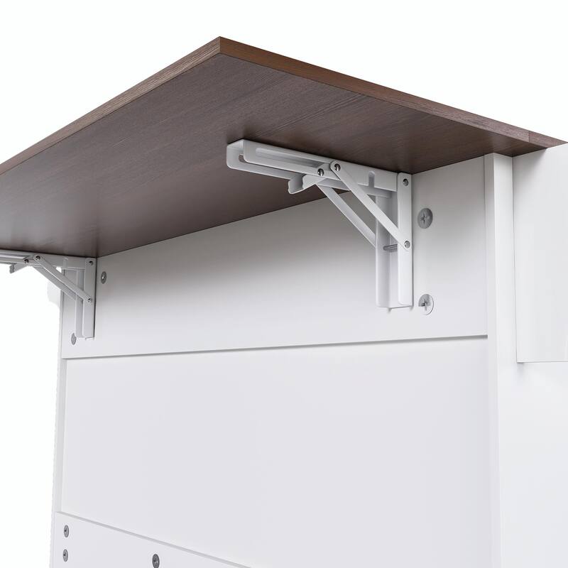 Kitchen Island Cart with Foldable Tabletop & Drop Leaf