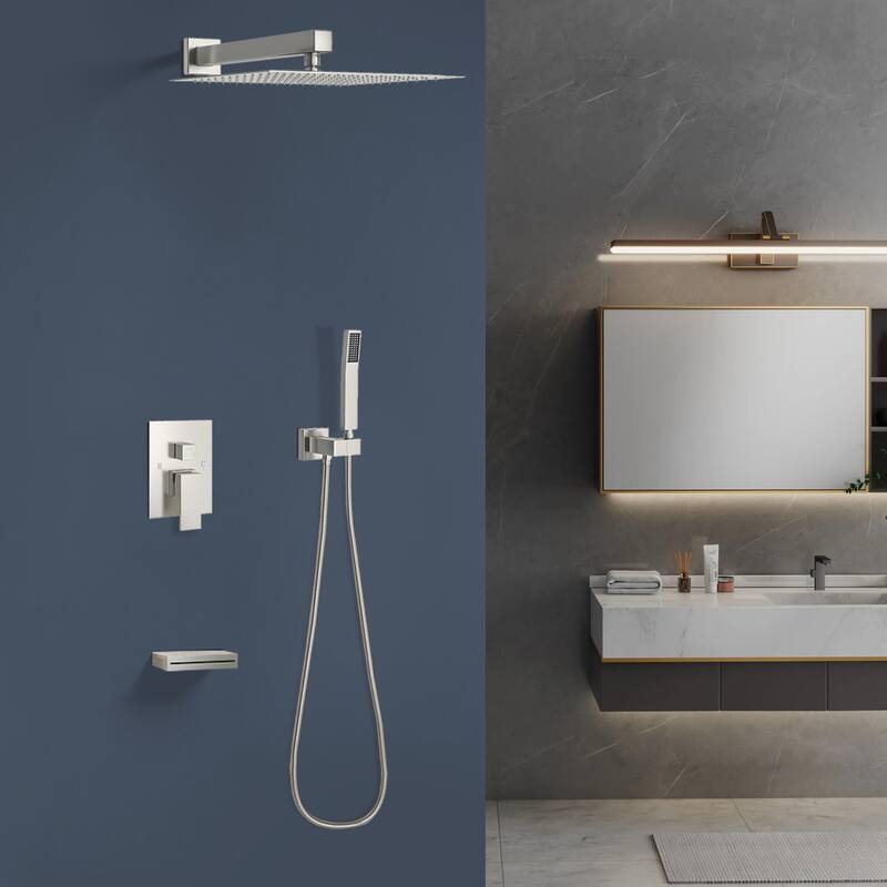 Topcraft 12-Inch Wall Mounted Square Shower System with Rough-in Valve - 12*12