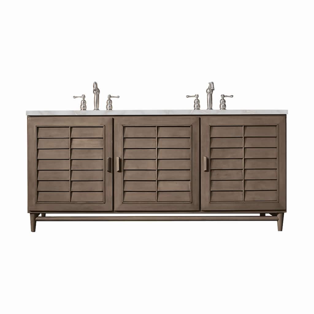 James Martin Vanities 620-V72-3VSL Portland 72" Double Basin Wood