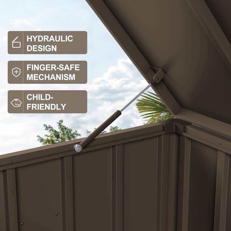 PURPLE LEAF Outdoor Deck Box Waterproof Lockable Storage Box Container with Lid
