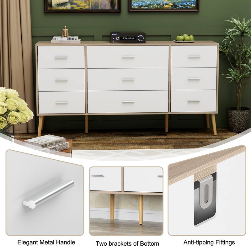 9 Drawers Chest Of Dresser Storage Cabinet