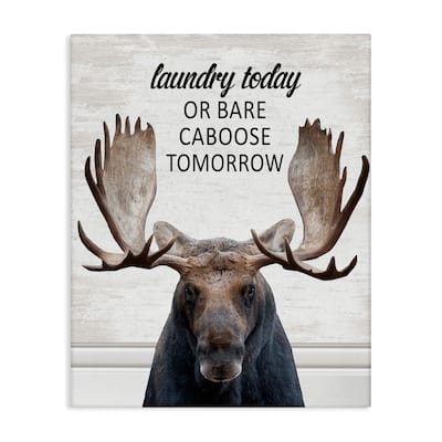 Stupell Laundry Today Bare Caboose Tomorrow Canvas Wall Art Design By Lettered and Lined