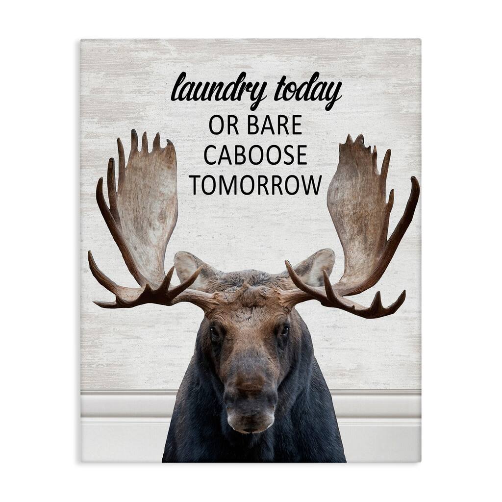 Stupell Laundry Today Bare Caboose Tomorrow Canvas Wall Art Design By Lettered and Lined