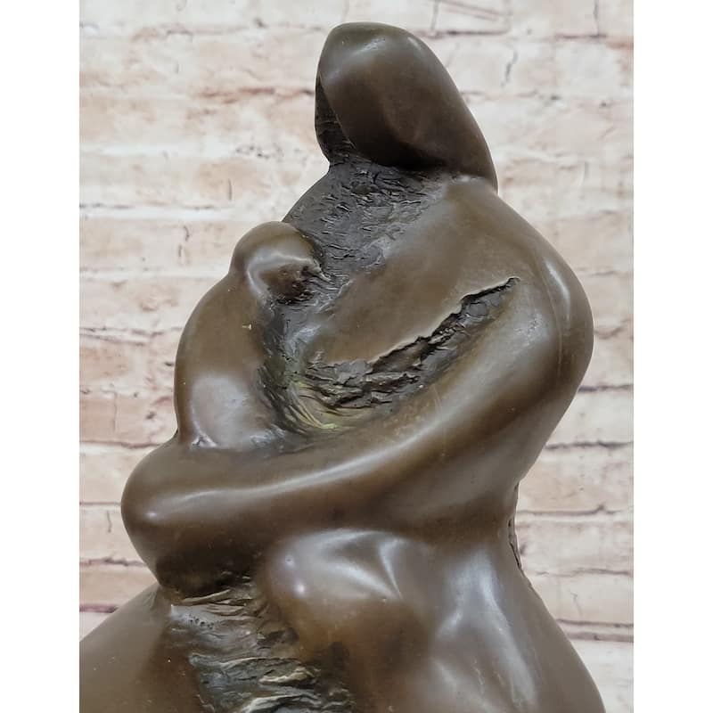 Hand Made Abstract Modern Style Mother And Child By Botero Bronze Sculpture