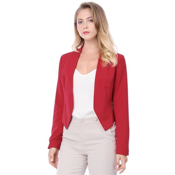 Shop Unique Bargains Women Collarless Work Office Business Casual